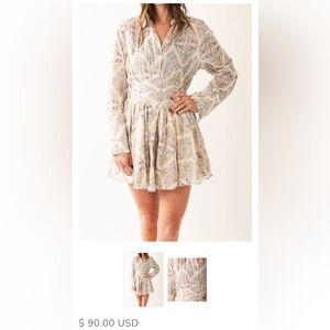 NWOT Floral Long Sleeve Mini Dress